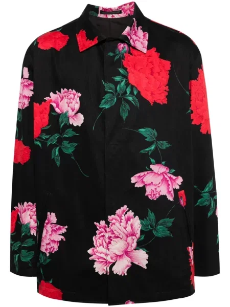 Geacă Yohji Yamamoto cu model floral cu imagine negru
