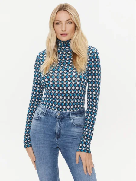 Marella Bluză cu gât Livigno turcoaz