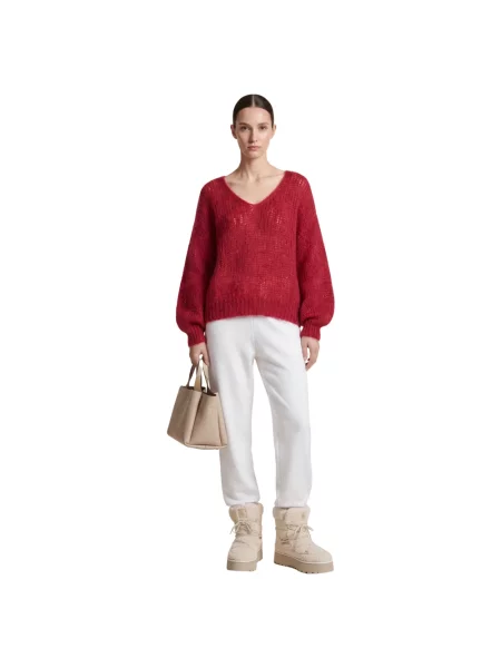 Sweter Americandreams wełniany czerwony