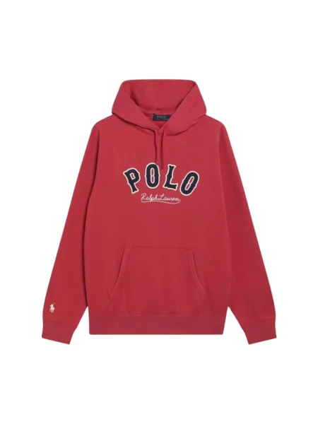 Bluza z kapturem Polo Ralph Lauren z kapturem z logo czerwona