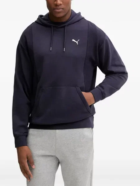 Hanorac cu glugă Puma cu broderie albastru