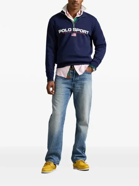 Ριγέ δερμάτινος κάλτσες Polo Ralph Lauren με κορδόνι μαύρο