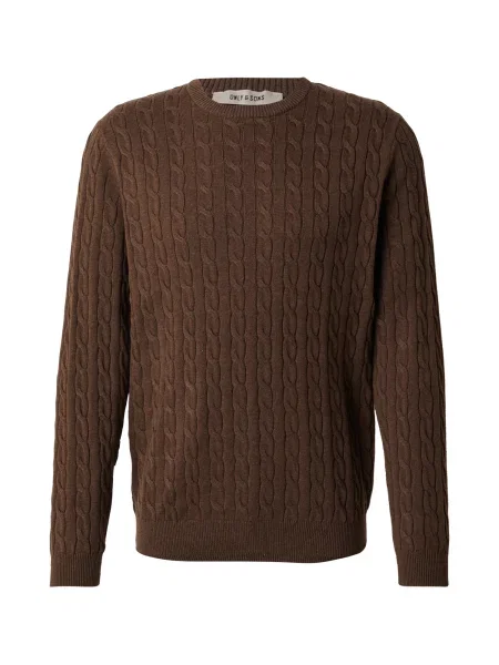 Only & Sons Pulover ONSLOUI ciocolatiu