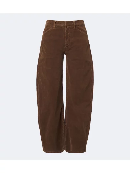 Pantaloni Nili Lotan de catifea cord maro
