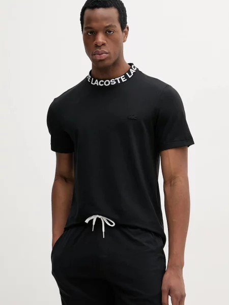 Тениска Lacoste с принт черно
