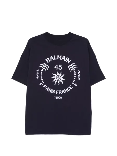 Grafic tricou Balmain cu imagine albastru