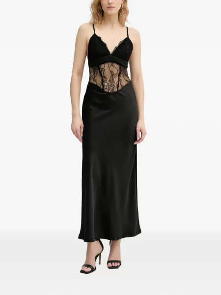 Rochie maxi Haveone din satin negru