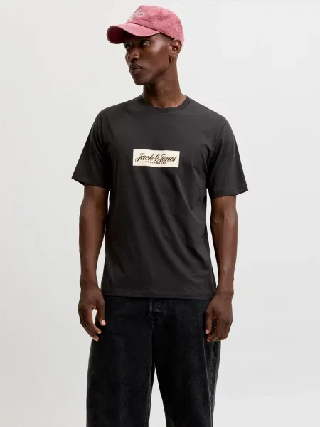JACK & JONES Tricou JORNORREBRO crem negru