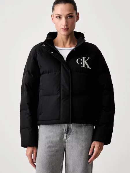 Calvin Klein Jeans geacă cu puf pentru femei negru