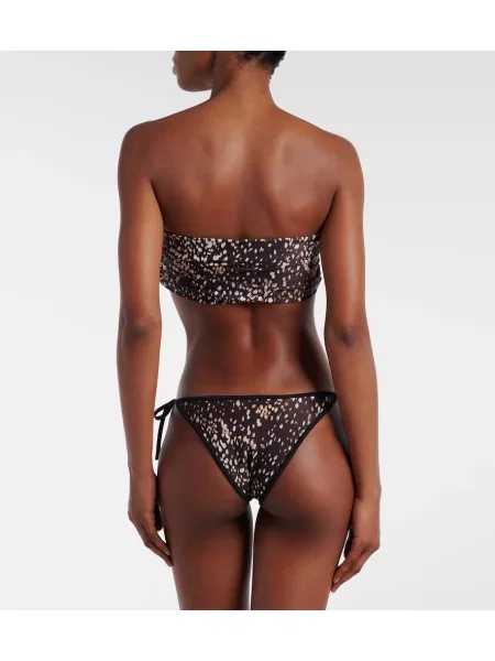 Bikini The Attico cu imagine cu model leopard maro