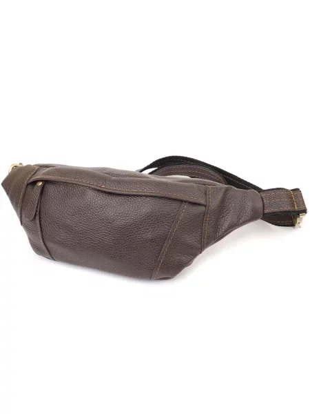 Кожаная поясная сумка Shvigel коричневая