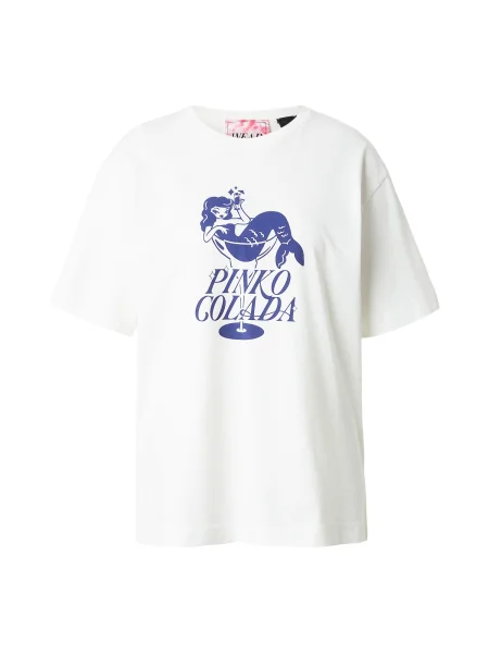 PINKO Tricou STREPITOSO albastru închis alb