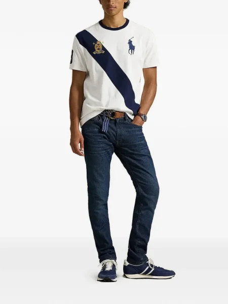 Kołnierzykowy polo Polo Ralph Lauren z frędzli w paski czerwone