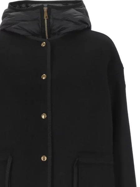 Palton Moncler cu glugă negru
