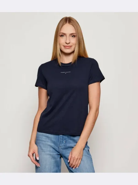 Tommy Jeans Tricou bleumarin alb