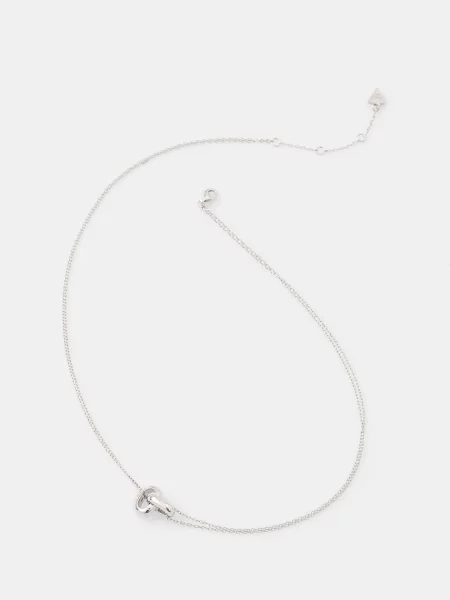 Сребърно колие Guess