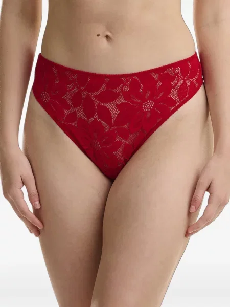 Прашки Wolford на цветя с дантела червено