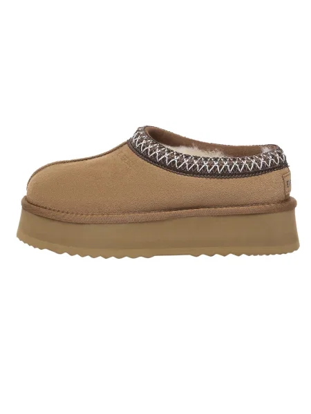 Everau Pantofle kaštanově hnědá / tmavě hnědá bílá