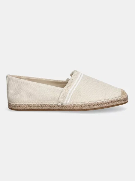 Tommy Hilfiger espadryle FRINGE CANVAS CLOSED ESPADRILLE beżowy