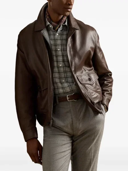 Odinė striukė Ralph Lauren Purple Label violetinė