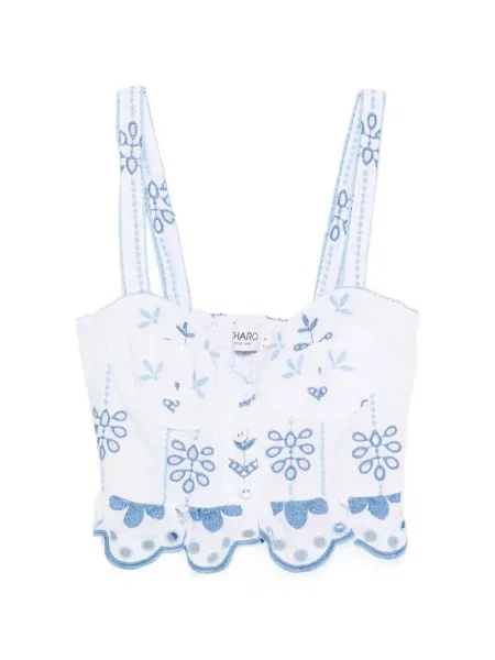 Top Charo Ruiz Ibiza w kwiatki biały