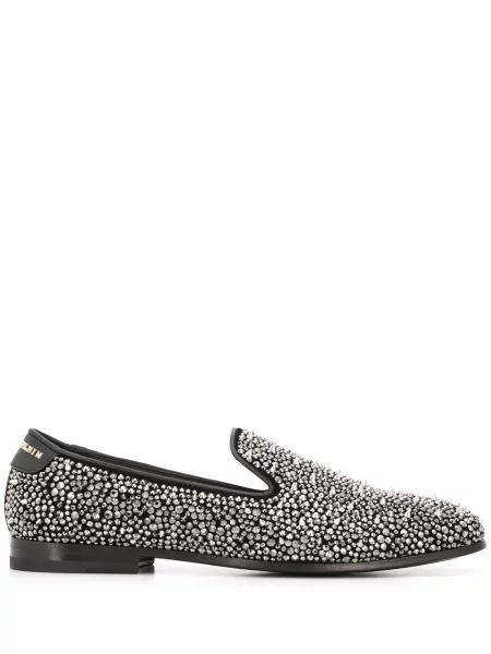 Pantofi loafer Philipp Plein cu tepi argintiu