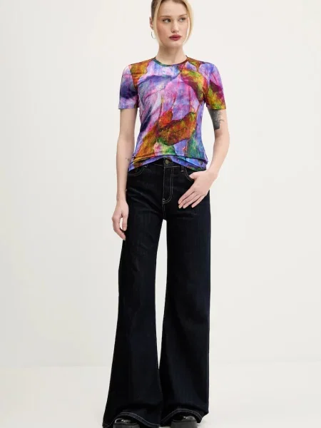 Desigual t-shirt YELLOWSTONE fioletowy