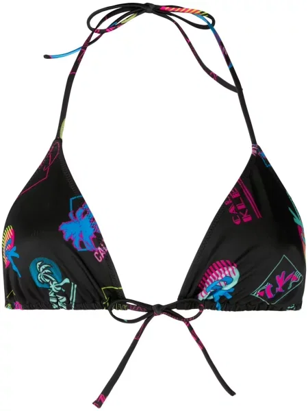 Bikini Calvin Klein cu imagine cu imprimeu abstract negru