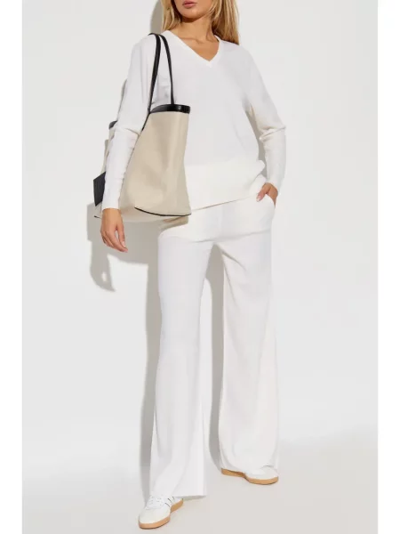 Plačiakojis kelnės Max Mara balta