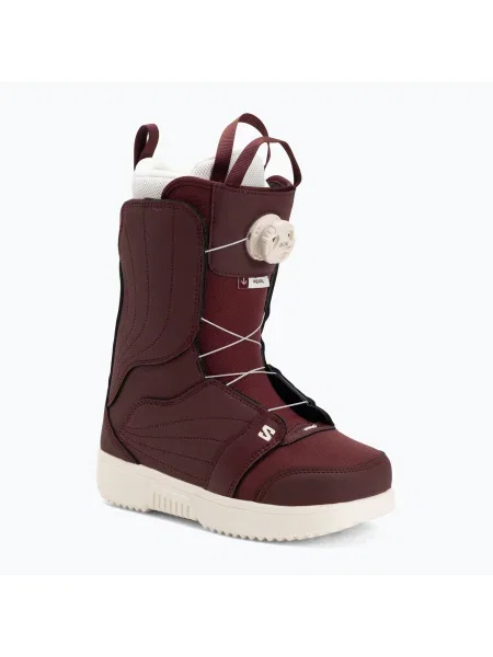 Дамски обувки за сноуборд Salomon Pearl Boa W tawny port/tawny port/vanilla ice винено червено
