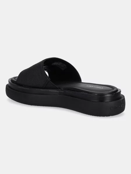 Calvin Klein papucs FLATFORM SLIDE JACQ platformos fekete
