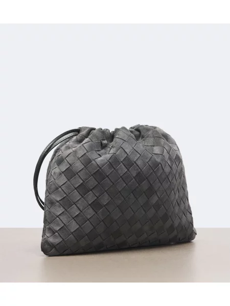 Torbica Bottega Veneta iz semiša siva