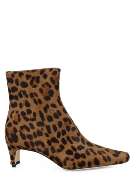 Cizme scurte Staud cu imagine cu model leopard maro