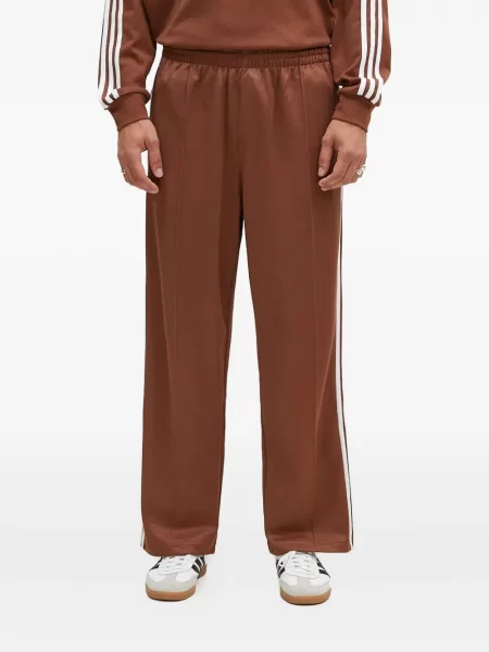 Pantaloni palazzo Adidas cu dungi plisat cu imagine albastru
