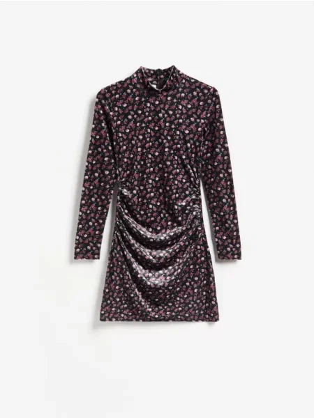 Reserved Rochie mini cu încrețitură multicolor