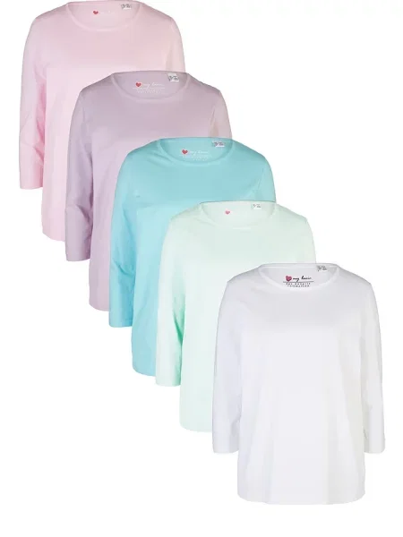 Bluza z długim rękawem zestaw 5 szt. różowa