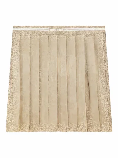 Fusta plisata Miu Miu plisată auriu