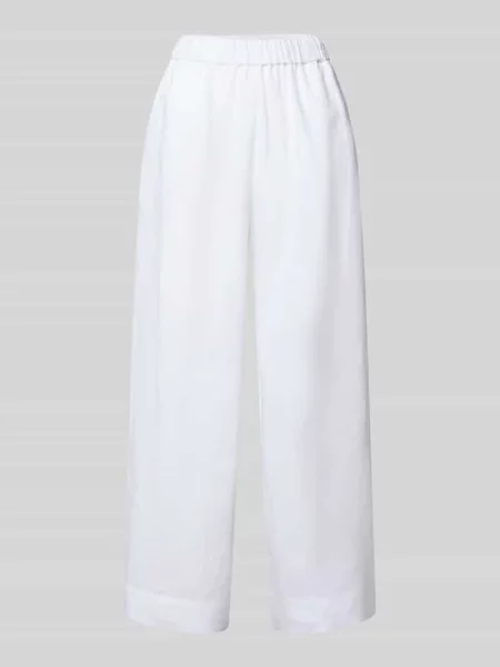 Kuloty z lnu z elastycznym pasem model CANNETI' Mm By Max Mara białe