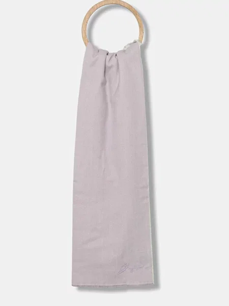 Шал с вълна BOSS лилаво с изчистен дизайн виолетово