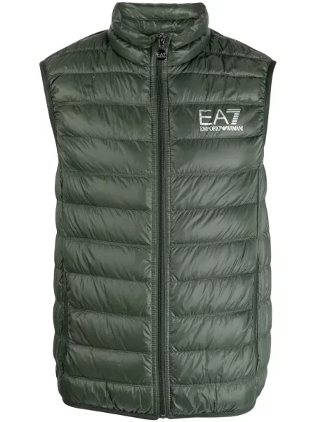 Vestă din puf Ea7 Emporio Armani cu imagine verde