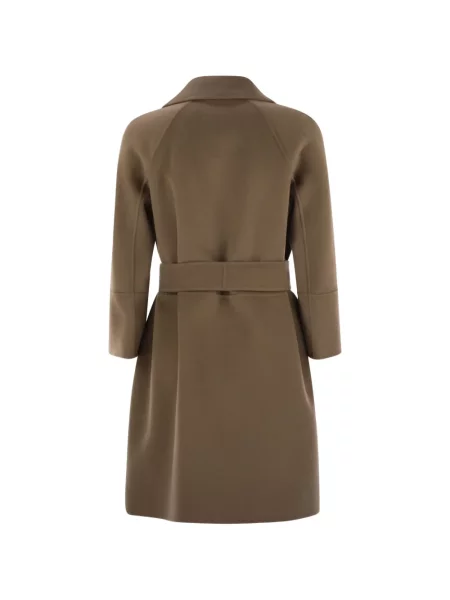 Cu centură palton 's Max Mara de lână maro