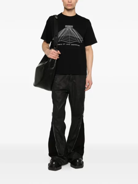 Grafic tricou Rick Owens scurt negru