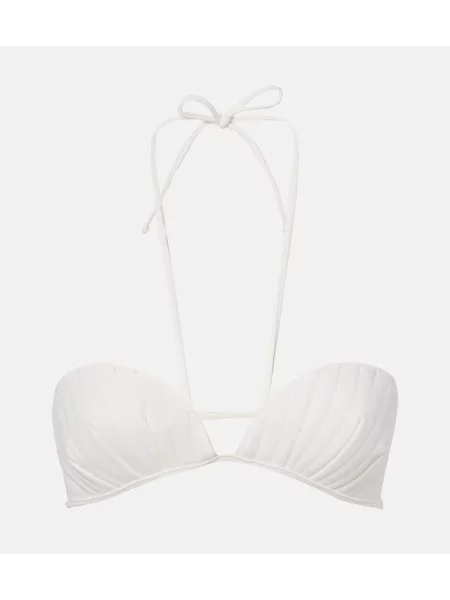 Bikini Adriana Degreas z dekoltem halter biały