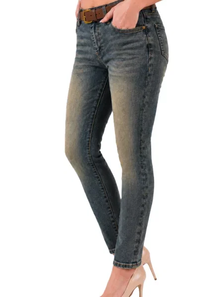 Cu centură blugi skinny M.sara cu talie înaltă albastru