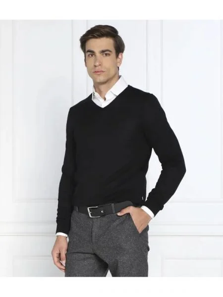 BOSS BLACK de lână pulover melba-p negru