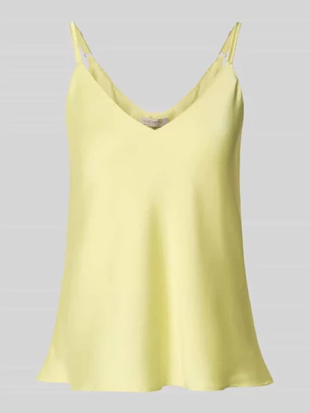 Top Rinascimento z dekoltem w serek żółty