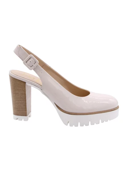 Czółenka Luca Grossi z otwartą piętą biała