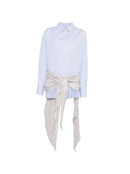 Rochie mini The Attico cu dungi de costum mini albastru