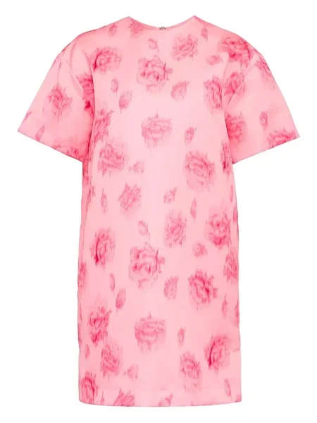 Rochie tip cămașă Msgm cu imagine de costum roz