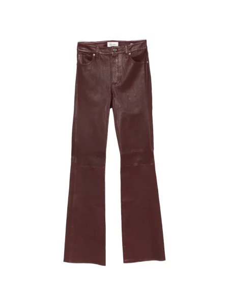 Pantaloni Frame din piele evazate roșu